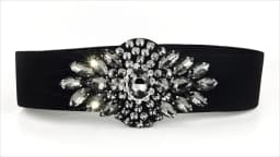 Rhinestone Inlaid Belts Sweet Elastic Female Girdle Dress Multicolored Diamonds Belt for Women Wedding Party Girdle