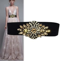 Rhinestone Inlaid Belts Sweet Elastic Female Girdle Dress Multicolored Diamonds Belt for Women Wedding Party Girdle
