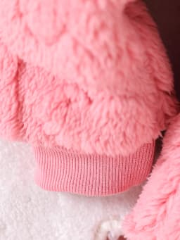 Three Piece Set of Fashionable and Casual Jacquard Love Plush Hooded Vest and Love Plush Top and Pants Set for Baby Girls