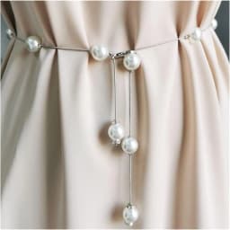 Elegant Pearl Women's Belt Simple Adjustable Metal Thin Chain Dress Skinny Belt Decorative Jewelry
