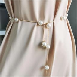 Elegant Pearl Women's Belt Simple Adjustable Metal Thin Chain Dress Skinny Belt Decorative Jewelry