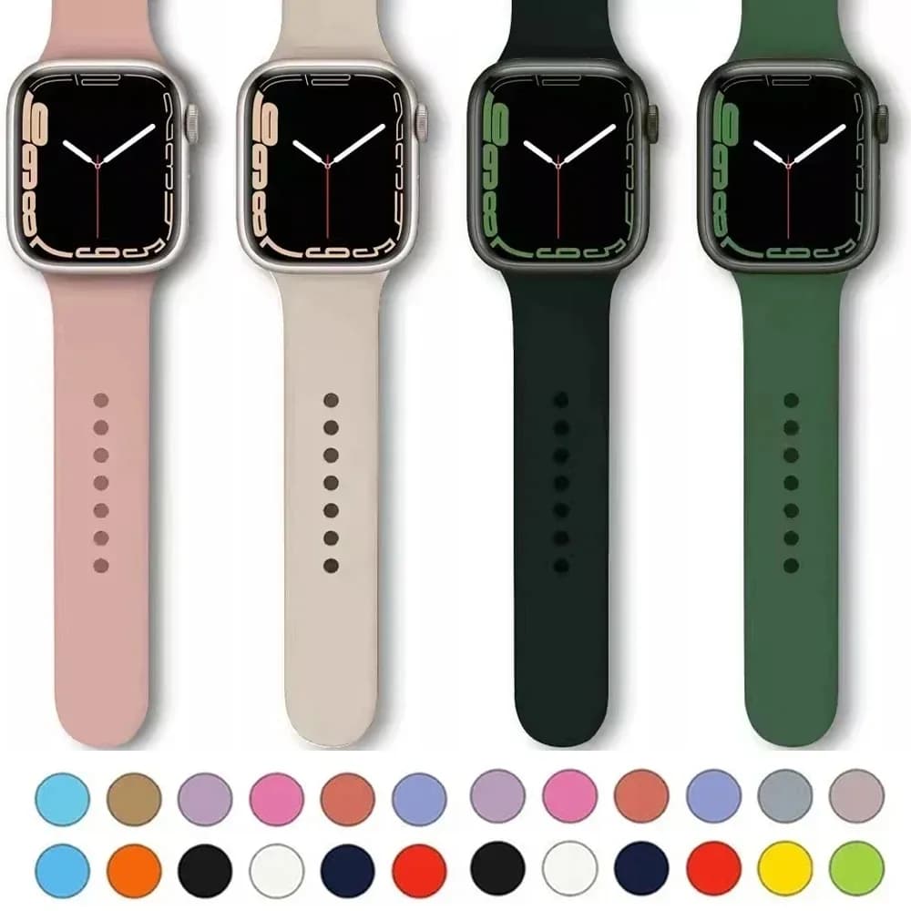 Silicone Strap For Apple Watch Bands 45mm 44mm 40mm 41mm 49mm 42mm 46mm Sport bracelet iwatch series se 6 7 8 9 10 11 Ultra 3 2