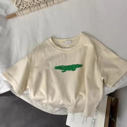 Animal Pattern Baby Boys Girls Short Sleeve Tops Kids Tees Summer Clothing Loose Fashion Trendy Children's Wear T-shirt O-neck