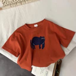 Animal Pattern Baby Boys Girls Short Sleeve Tops Kids Tees Summer Clothing Loose Fashion Trendy Children's Wear T-shirt O-neck