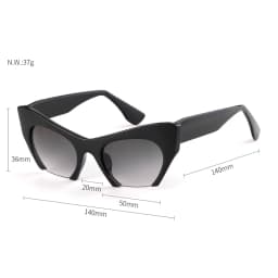 WHO CUTIE Women Cat Eye Sunglasses Brand Designer Female Oversized Half Frame Pink Leopard Sun Glasses CE Lens Shades OM703