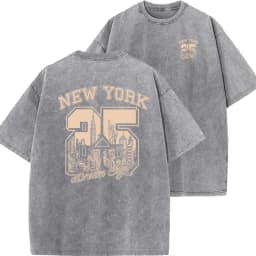 New York City Funny Print Woman T Shirts Summer Vintage Washed Cotton Breathable Tee Shirt Fashion Casual Home Tshirt