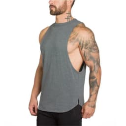 Plain Vests Mens Bodybuilding Muscle Tank Tops Gym Fitness Sport Sleeveless Loose T-Shirt Cotton Breathable Cool Summer Clothing
