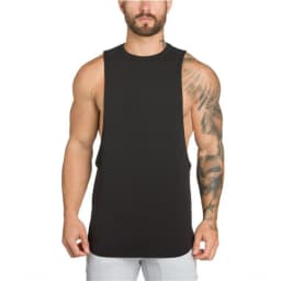 Plain Vests Mens Bodybuilding Muscle Tank Tops Gym Fitness Sport Sleeveless Loose T-Shirt Cotton Breathable Cool Summer Clothing