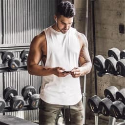 Plain Vests Mens Bodybuilding Muscle Tank Tops Gym Fitness Sport Sleeveless Loose T-Shirt Cotton Breathable Cool Summer Clothing