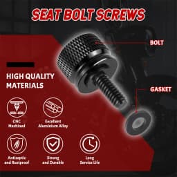 Black Motorcycle Rear Seat Bolt Fender Bolt Screw 1/4"-20 Thread For Harley Sportster Dyna Softail Street Glide 1996-2015