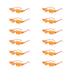 KAMMPT 12 Pairs Per Set Flame Prop Sunglasses Fashion Rimless Decor Candy Color Shades Trendy Design Party Gifts Sun Glasses