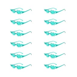 KAMMPT 12 Pairs Per Set Flame Prop Sunglasses Fashion Rimless Decor Candy Color Shades Trendy Design Party Gifts Sun Glasses