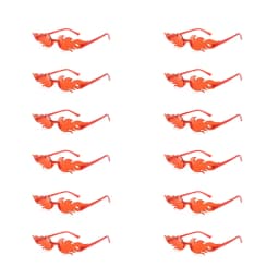 KAMMPT 12 Pairs Per Set Flame Prop Sunglasses Fashion Rimless Decor Candy Color Shades Trendy Design Party Gifts Sun Glasses