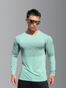 Men's Sport Long Sleeve Tops Quick Dry Fitness T-Shirts Bodybuilding Gym Tees Casual Skinny Elastic Breathability Men Sportswear