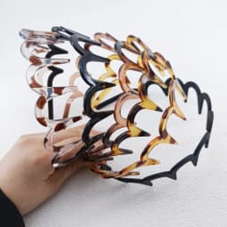 Wave Headband Hairbands Brown Resin Wave Toothed Headband Thin Non-slip Women Makkeup Hair Comb Zigzag Band Notched Headband