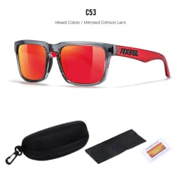 2025 Kdeam New Polarized Sunglasses for Men Women Fashion Unisex Brand Trendy Outdoor Eyewear For Couple Red Lens
