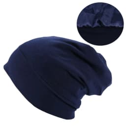 Satin Lined Hair Bonnet Hat For Women Men Bamboo Cotton Elastic Night Sleeping Cap Silk Skullies Beanie Hat Curly Hair Headwrap