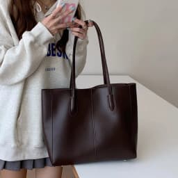 Vintage Women's Tote Bag, New Korean Version, Large Capacity, Simple Commuting Bag, Fashionable and Versatile, Single Shoulder B