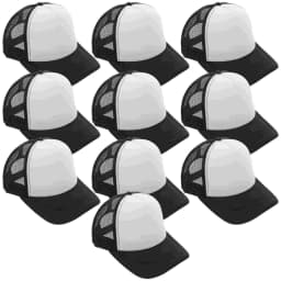 10 Pcs Polyester Mesh Blank Baseball Cap Adjustable Snapback Trucker Hat Diy Sublimation Hats Lightweight Breathable HatsCaps