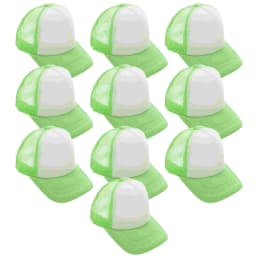 10 Pcs Polyester Mesh Blank Baseball Cap Adjustable Snapback Trucker Hat Diy Sublimation Hats Lightweight Breathable HatsCaps