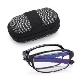 TR90 Folding Reading Glasses with Zipper Case Women Men Portable Lightweight Presbyopia Eyeglasses Square Magnifying Eyewear