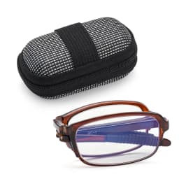 TR90 Folding Reading Glasses with Zipper Case Women Men Portable Lightweight Presbyopia Eyeglasses Square Magnifying Eyewear