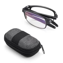 TR90 Folding Reading Glasses with Zipper Case Women Men Portable Lightweight Presbyopia Eyeglasses Square Magnifying Eyewear