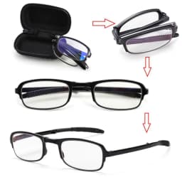 TR90 Folding Reading Glasses with Zipper Case Women Men Portable Lightweight Presbyopia Eyeglasses Square Magnifying Eyewear