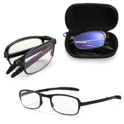 TR90 Folding Reading Glasses with Zipper Case Women Men Portable Lightweight Presbyopia Eyeglasses Square Magnifying Eyewear