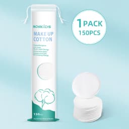 100pcs Soft and Breathable Circular Makeup Remover Pads, Double-Sided Textured Cotton Pads, Used for Daily Facial Cleansing
