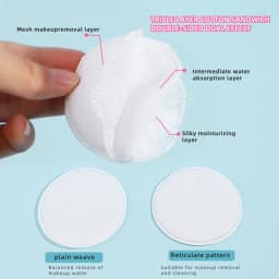 100pcs Soft and Breathable Circular Makeup Remover Pads, Double-Sided Textured Cotton Pads, Used for Daily Facial Cleansing