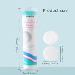 100pcs Soft and Breathable Circular Makeup Remover Pads, Double-Sided Textured Cotton Pads, Used for Daily Facial Cleansing
