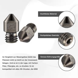 2/5/10PCS MK8 Hardened Steel Nozzles 0.2 0.4 0.6 0.8 1.0mm M6 Thread 1.75MM Filament for 3D printers Hotend CR10 Ender3
