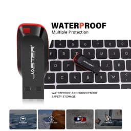 JASTER Plastic USB Flash Drive 128GB Key Chain Memory Stick 64GB Mini Pen Drive 32GB Black Creative Business Gift 16GB 8GB 4GB