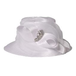 FS Luxury Wedding Bridal Party Hats For Women Bow Bowler Hat Elegant Satin Cloth Wide Brim Flat Top Sun Visor Cap Female Hat