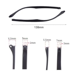 1 Pair Eyeglasses Temple Arm Single Tooth Double Tooth TR90 Eyeglasses Replacement Leg Repair Eyewear Accessories
