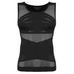 Mens Slimming Body Shaper Vest Gynecomastia Compression Shirts Tummy Control Sleeveless Undershirts Criss Cross Mesh Underwear