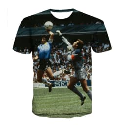 Summer hot selling fashionable football star creative 3D printing support football fan personalized casual T-shirt