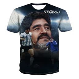 Summer hot selling fashionable football star creative 3D printing support football fan personalized casual T-shirt