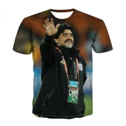 Summer hot selling fashionable football star creative 3D printing support football fan personalized casual T-shirt