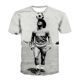 Summer hot selling fashionable football star creative 3D printing support football fan personalized casual T-shirt