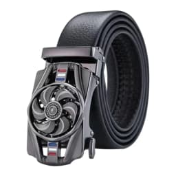 Mens Business Style Belt "Luck Is On The Turn" Leather Strap Male Waistband Rotatable Buckle Belts For Men Girdle Belts
