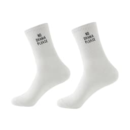 5/10 Pairs Random Men's Crew Socks, White with Letter Design, Trendy, Unique, Fun, Moisture-Wicking, Gift Recommendation