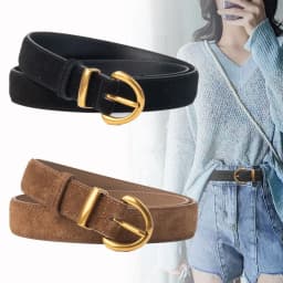 Women Luxury Design Suede Leather Belt Casual Versatile Business Waist Strap Trendy Pin Buckle Waistband