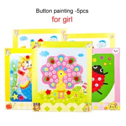Children DIY Stickers Toys Button/Pompom/Diamond Early Education Kids Puzzle Handmade Creative Painting 3-6 Years Old Gifts TMZ