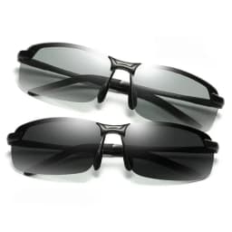 Polarized Photochromic Sunglasses for Man Aluminum Magnesium Frame Top Lens Driving Day and Night Vision Goggles Sun Glasses