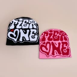 Letter Love Wool Knitted Hats Autumn and Winter Warm Hip Hop Beanies Comfortable Street Versatile Fashion Personal Color Block