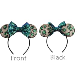 1pc Chic Mouse Ears Headband Sequins 5"Bow Hairband For Girls Women Holiday Festival Party DIY Women Hair Accessories Gift