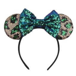 1pc Chic Mouse Ears Headband Sequins 5"Bow Hairband For Girls Women Holiday Festival Party DIY Women Hair Accessories Gift