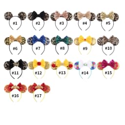 1pc Chic Mouse Ears Headband Sequins 5"Bow Hairband For Girls Women Holiday Festival Party DIY Women Hair Accessories Gift